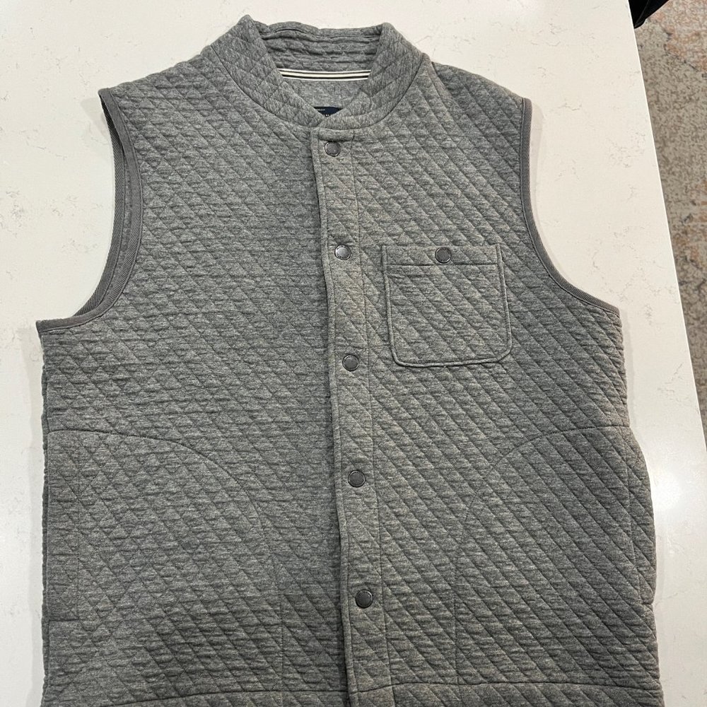 Pendleton Men's Quilted Vest Gray Snap Button Front size M